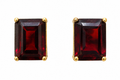 Cristina V. Rectangular Garnet Stud Earrings