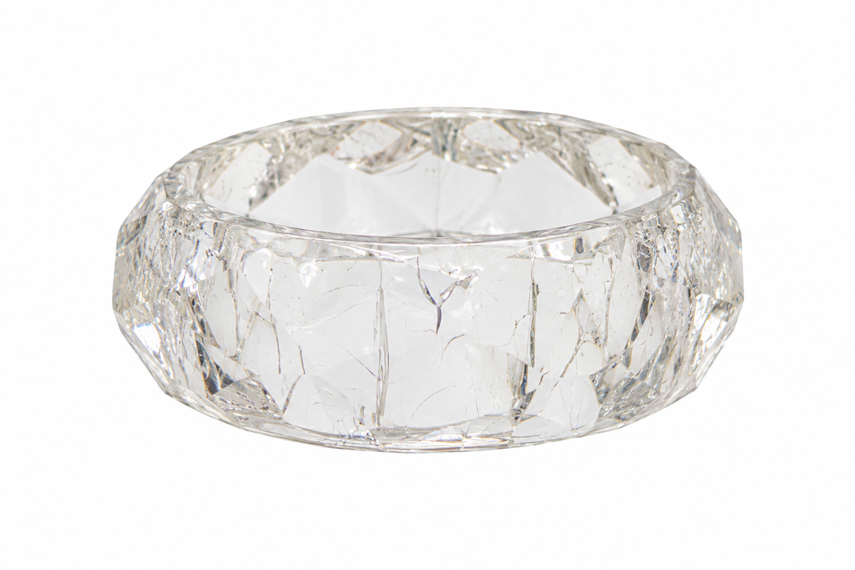 Clear Faceted Lucite Bangle - Vintage