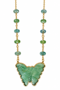 Cristina V. Carved Fluorite Butterfly Necklace