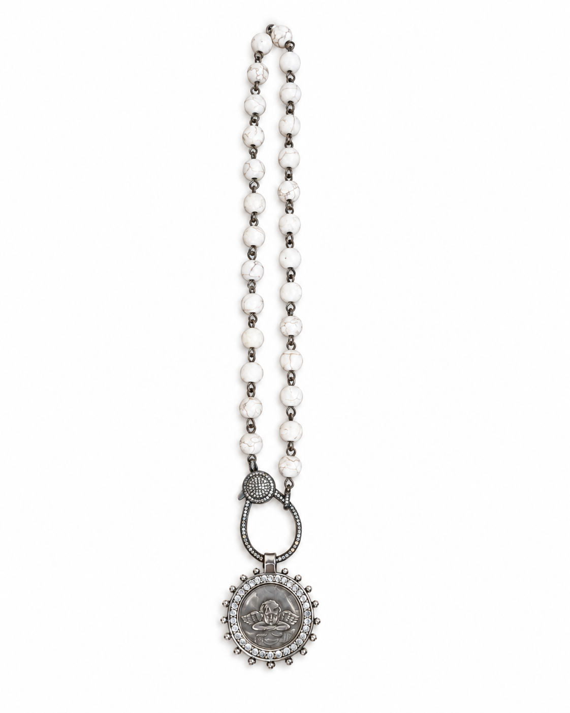 Love, Lisa Howlite & Angel Medallion Necklace