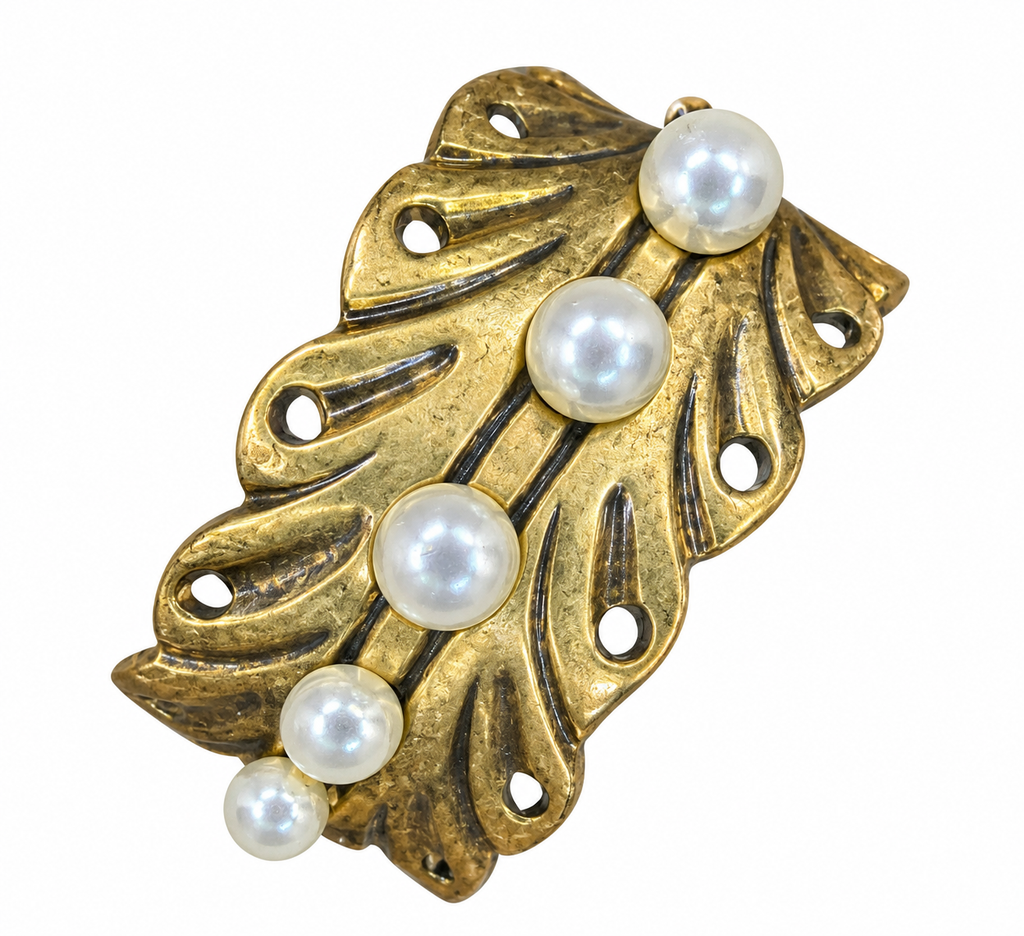 Lulu Frost Elizabeth Collection Pearl & Brass Cuff