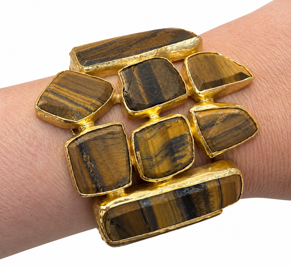 Tiger's Eye & Gold Statement Cuff