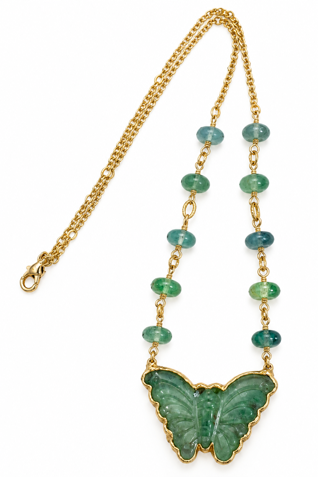 Cristina V. Carved Fluorite Butterfly Necklace