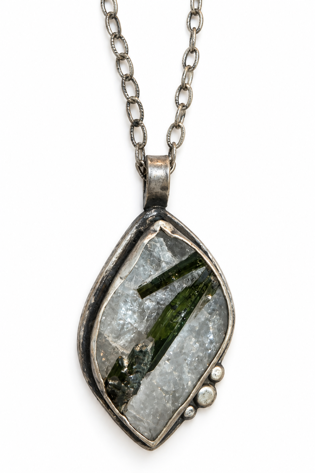 Kate Sydney One-of-a-Kind Green Tourmaline & Sterling Silver Necklace