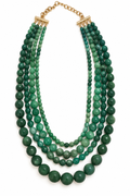 Green Agate Multi-Strand Beaded Necklace