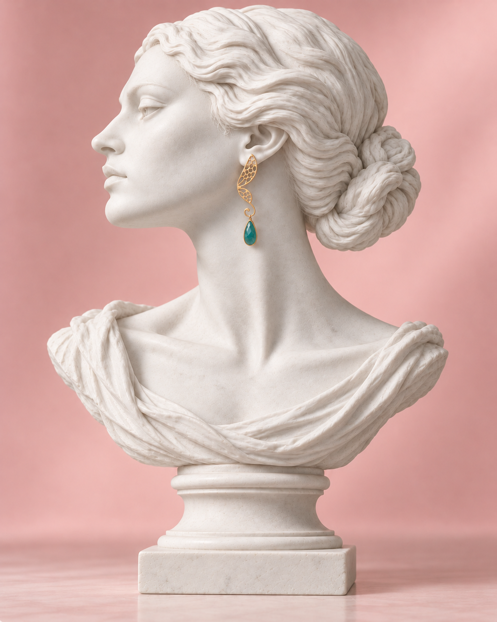 Tonia Makri Chrysocolla & Crystal Quartz Butterfly Earrings