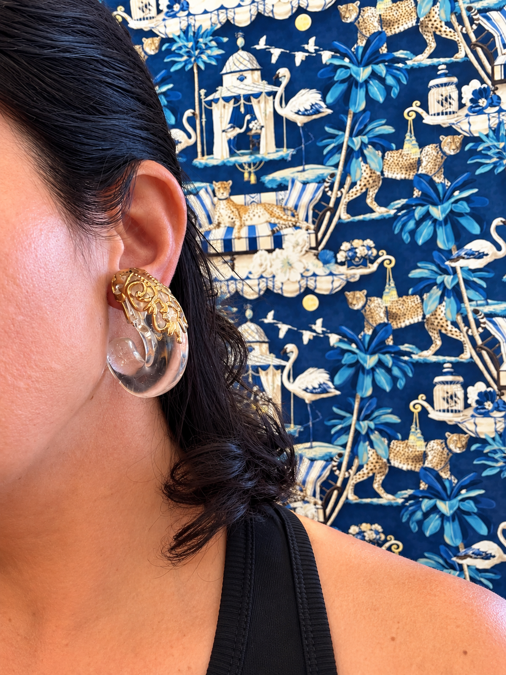 Inna Citrine Paris Couture Clip Earrings - Vintage