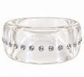 Clear Lucite Rhinestone Cuff Bracelet - Vintage
