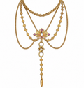 Gold-Tone Jeweled Festoon Necklace - Vintage