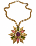 Florenza Jeweled Maltese Cross Pendant Necklace - Vintage