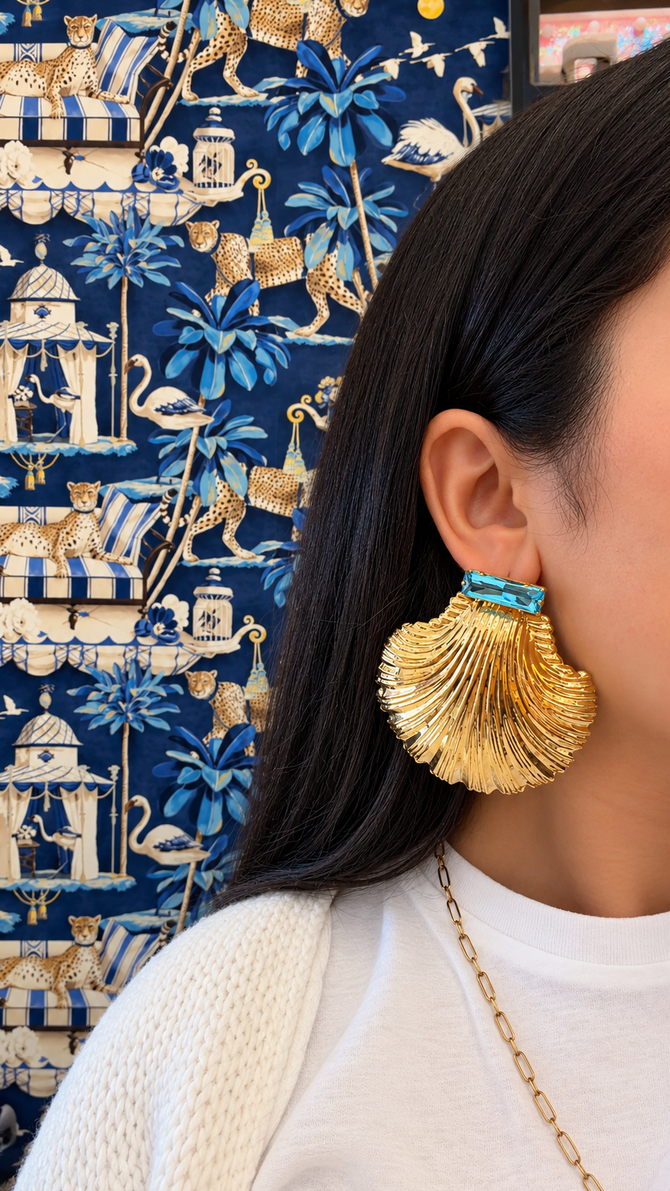 Ariel Aqua Shell Earring