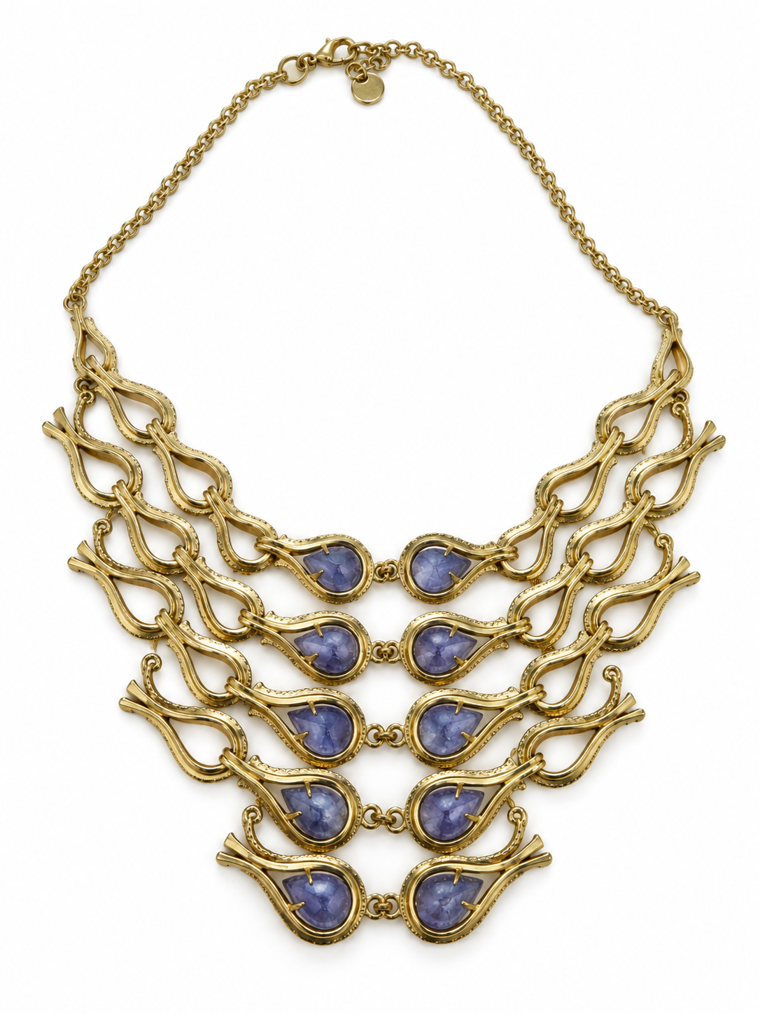 Alexis Bittar Lavender Stone & Gold-Tone Sculptural Bib Necklace