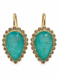 Turquoise Blue Teardrop & Pavé Rhinestone Earrings