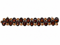 Root Beer Glass Cabochon & Rhinestone Bracelet - Vintage