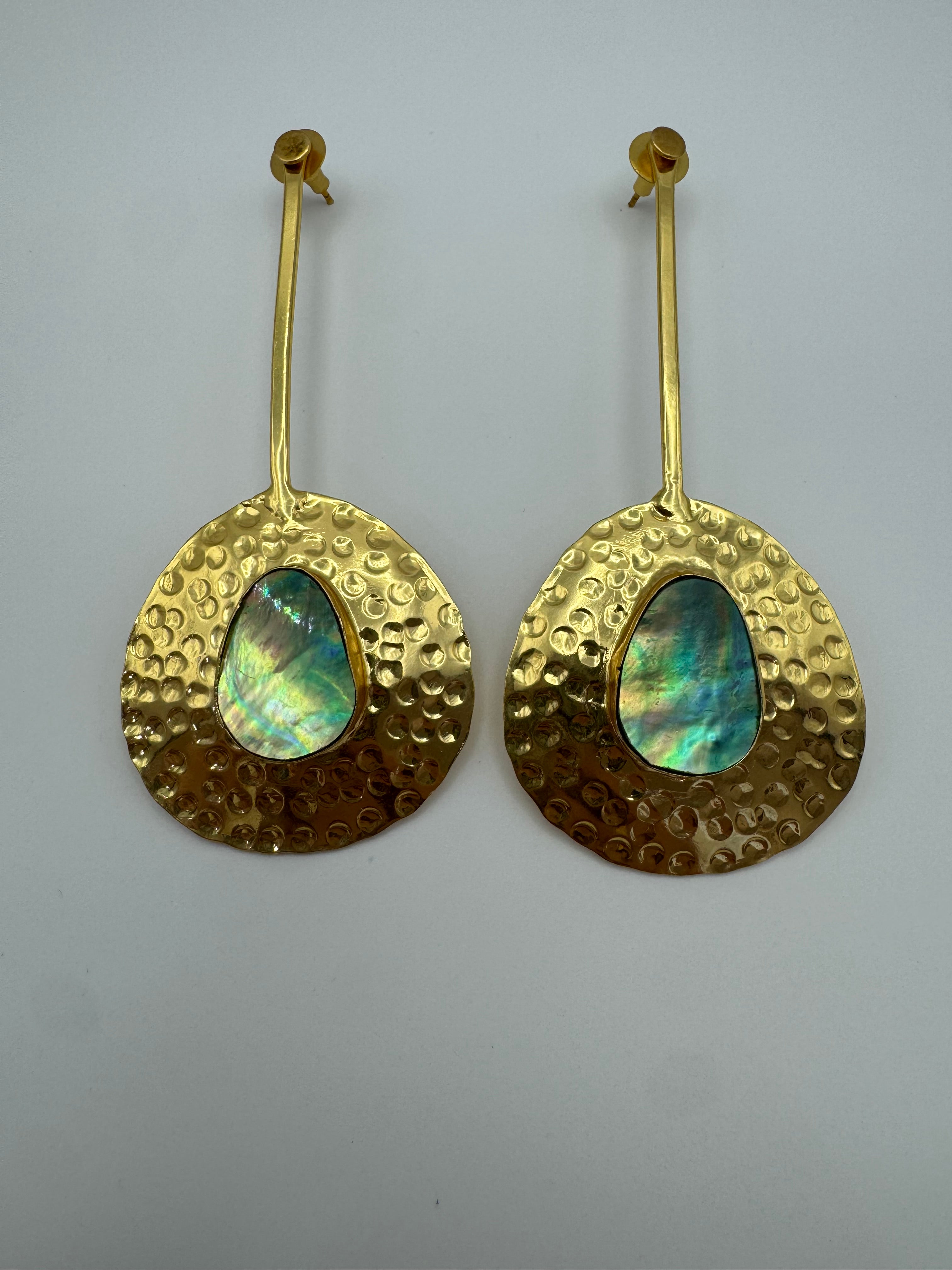 Abalone Gold-Plated Earrings