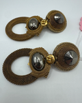 Vintage Gold Tone Stone Statement Earrings