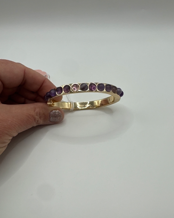 Gold Plated Amethyst Bangle