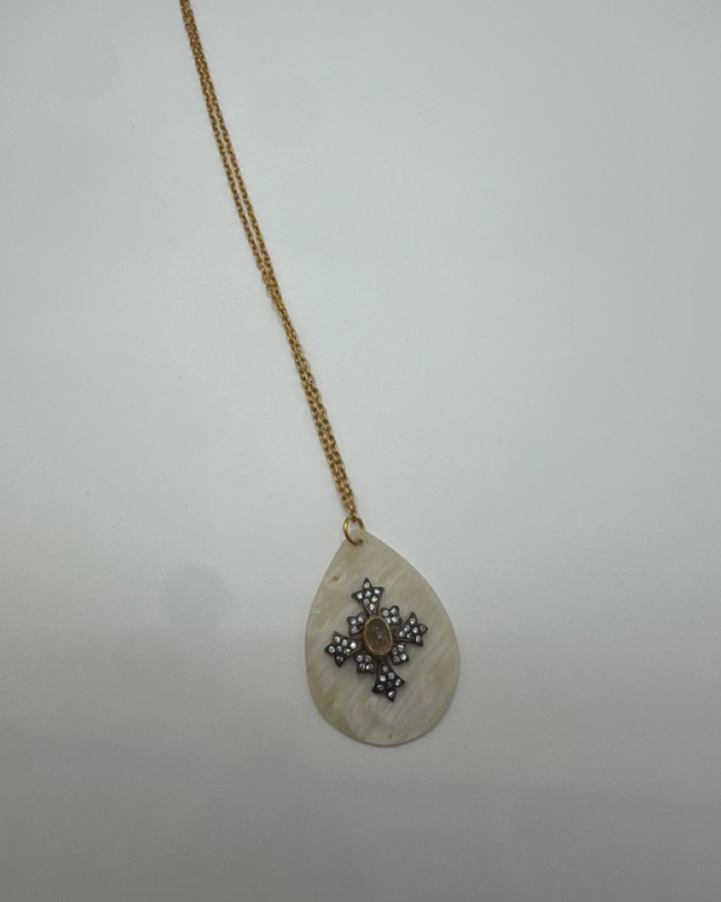 White CZ and Smoky Quartz Necklace