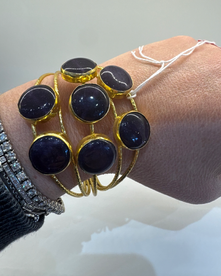 Amethyst Gold-Plated Cuff