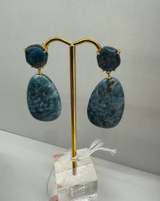 Apatite Gold-Plated Statement Earrings
