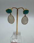 Gold-Plated over Silver Amazonite Moonstone Earrings