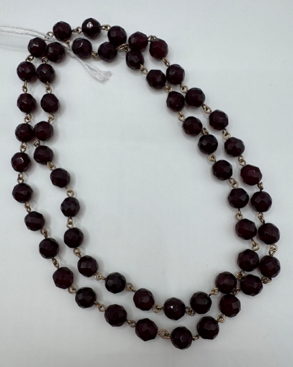 Vintage Garnet Opera Style Necklace