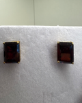 Cristina V. Garnet Gold-Plated Studs