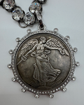 Oxidized Silver Crystal Necklace