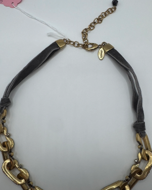 Vintage Chico's Rhinestone & Velvet Necklace