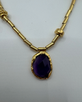 Gold Plated Amethyst Center Necklace