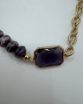 Love Lisa Purple Rhinestone & Beaded Necklace