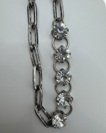 Two-in-One Rhinestone Metal Bracelet or Necklace