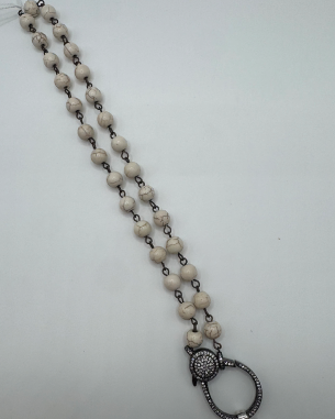 Love Lisa Howlite & Rhinestone Angel Pendant Necklace