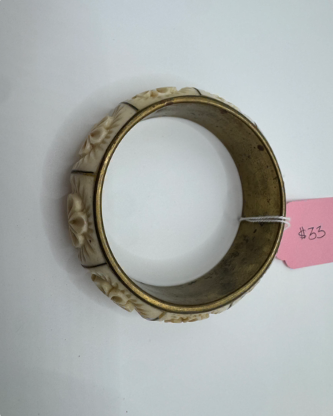 Vintage Celluloid & Brass Bangle