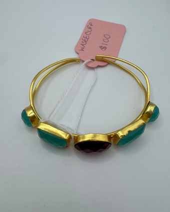 Gold Plated Multi-Color Stone Bracelet