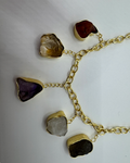 Citrine, Labradorite, Amethyst & Quartz Gold Necklace