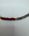 Labradorite & Ruby Gold Plated Necklace