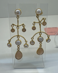 Peach, Moonstone & Pearl Chandelier Earrings