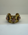 Gold Cuff with Pink & Lavender Stones