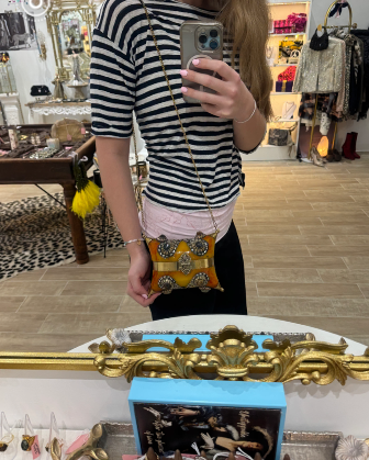 Yellow Embellished Statement Bag