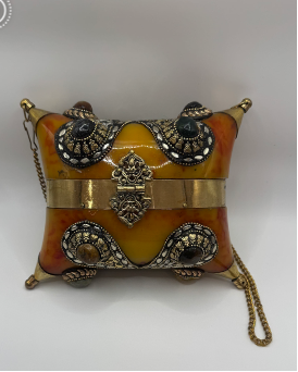 Yellow Embellished Statement Bag