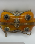 Orange Embellished Statement Bag