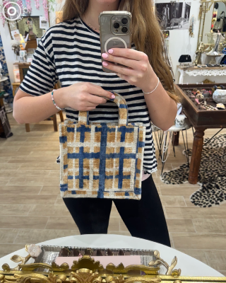 Handmade Silk & Velvet Plaid Bag