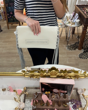White & Cream Luxury Tote Bag