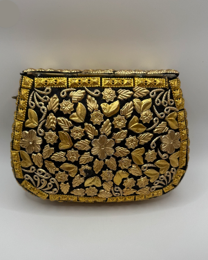 Gold & Black Leopard Print Clutch