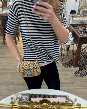Gold & Black Leopard Print Clutch