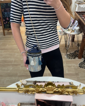 Vintage Cylindrical Bucket Bag with Tassel