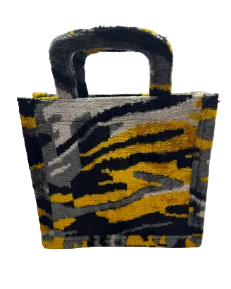 Handmade Silk & Velvet Camouflage Print Bag