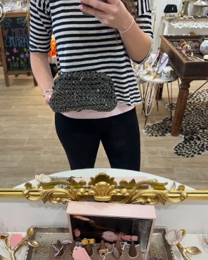 Gray Crocheted Clutch