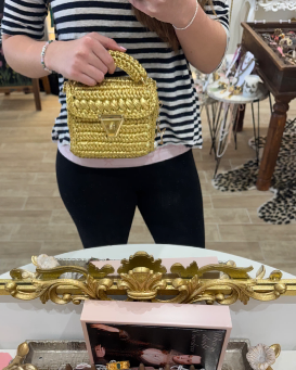 Yellow & Gold Crocheted Bag